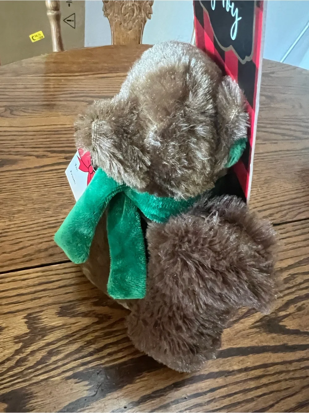 Woof Brown & Green Squirrel Chew Toy - Plush Squeaky Dog Toy
